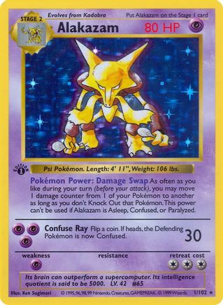 Alakazam 001 [Base Set Shadowless]  - 1st Edition Holofoil