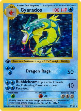 Gyarados 006/102 [Base Set Shadowless]  - 1st Edition Holofoil