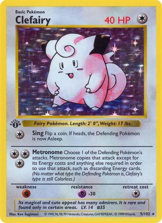 Clefairy 005 [Base Set Shadowless]  - 1st Edition Holofoil