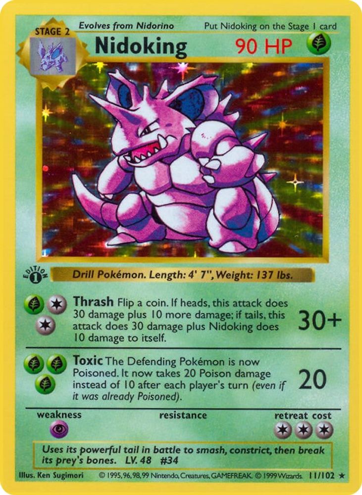 Nidoking 011/102 [Base Set Shadowless]  - Unlimited Holofoil
