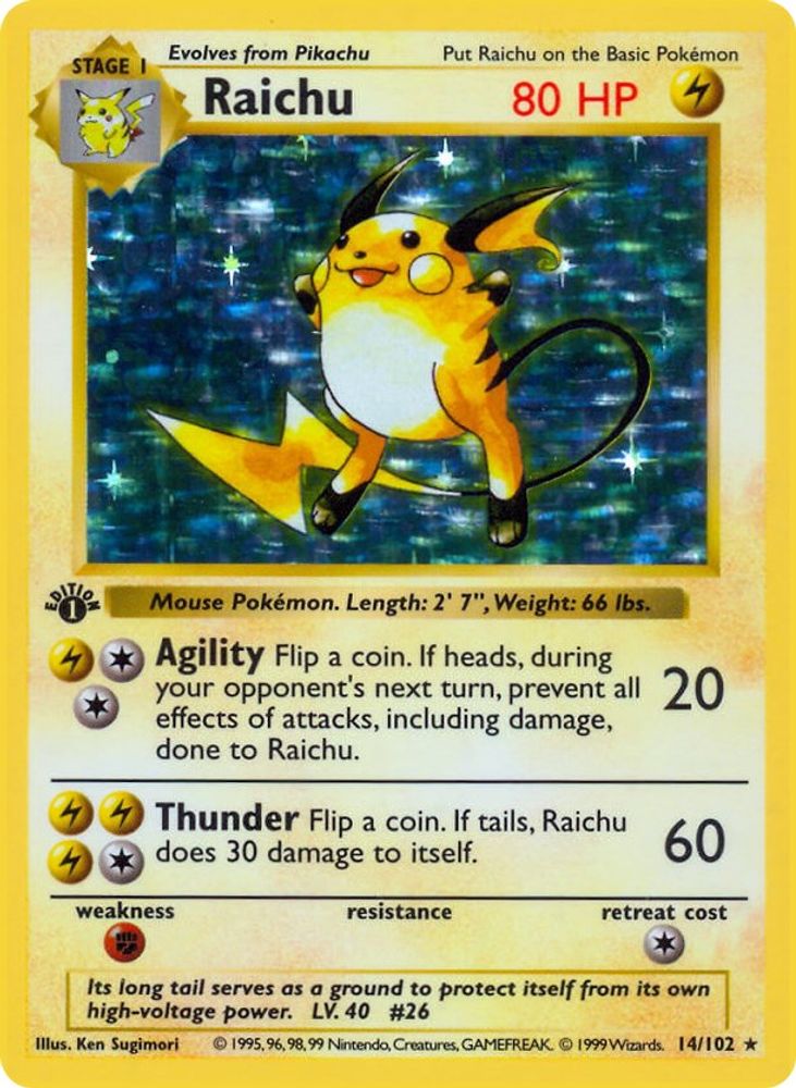 Raichu 014 [Base Set Shadowless]  - Unlimited Holofoil