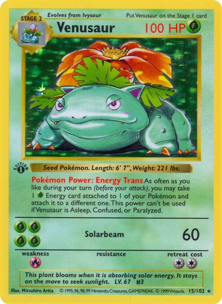 Venusaur 015/102 [Base Set Shadowless]  - Unlimited Holofoil