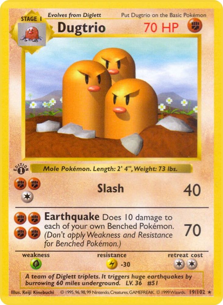 Dugtrio 019/102 [Base Set Shadowless]  - Unlimited