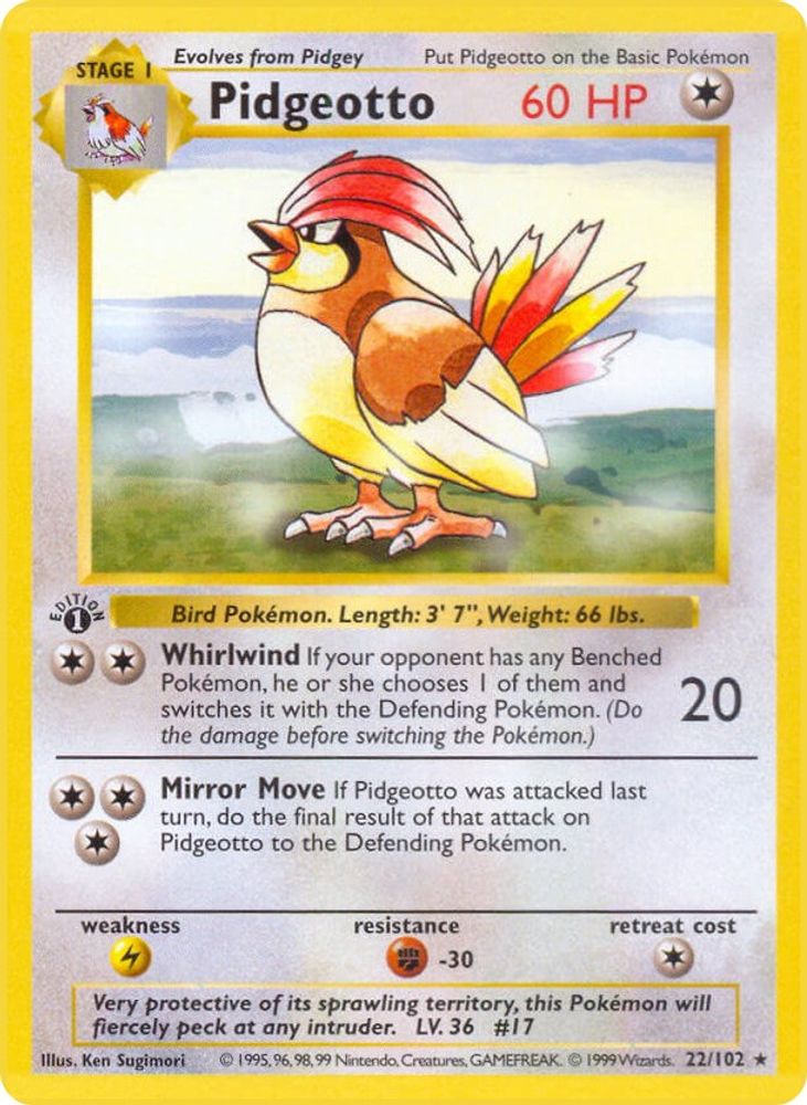 Pidgeotto 022/102 [Base Set Shadowless]  - Unlimited