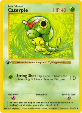 Caterpie 045/102 [Base Set Shadowless]  - 1st Edition