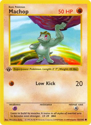 Machop 052/102 [Base Set Shadowless]  - 1st Edition