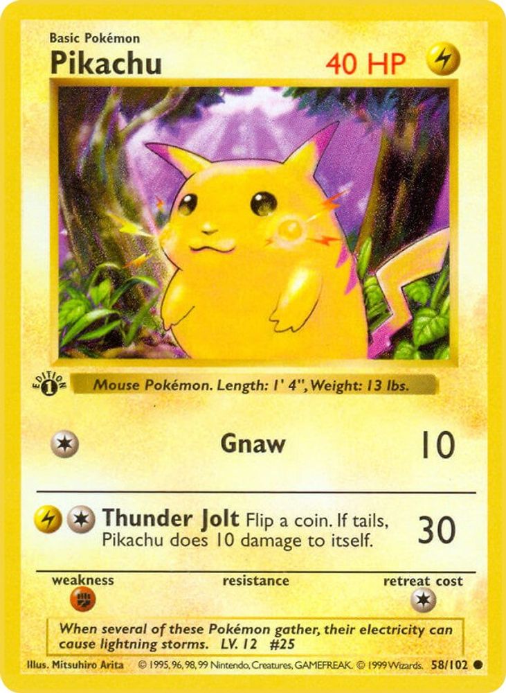 Pikachu 058/102 [Base Set Shadowless]  - Unlimited