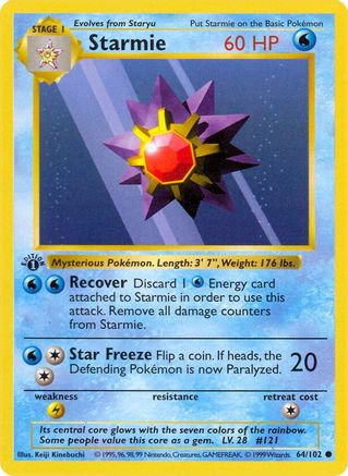Starmie 064/102 [Base Set Shadowless]  - 1st Edition