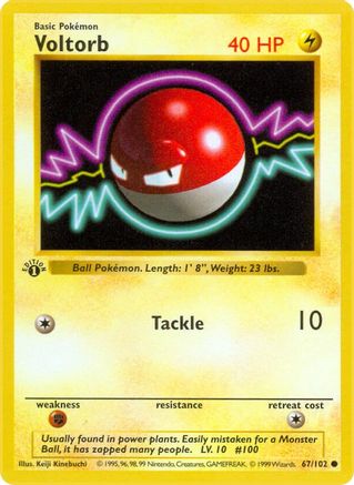 Voltorb 067/102 [Base Set Shadowless]  - 1st Edition