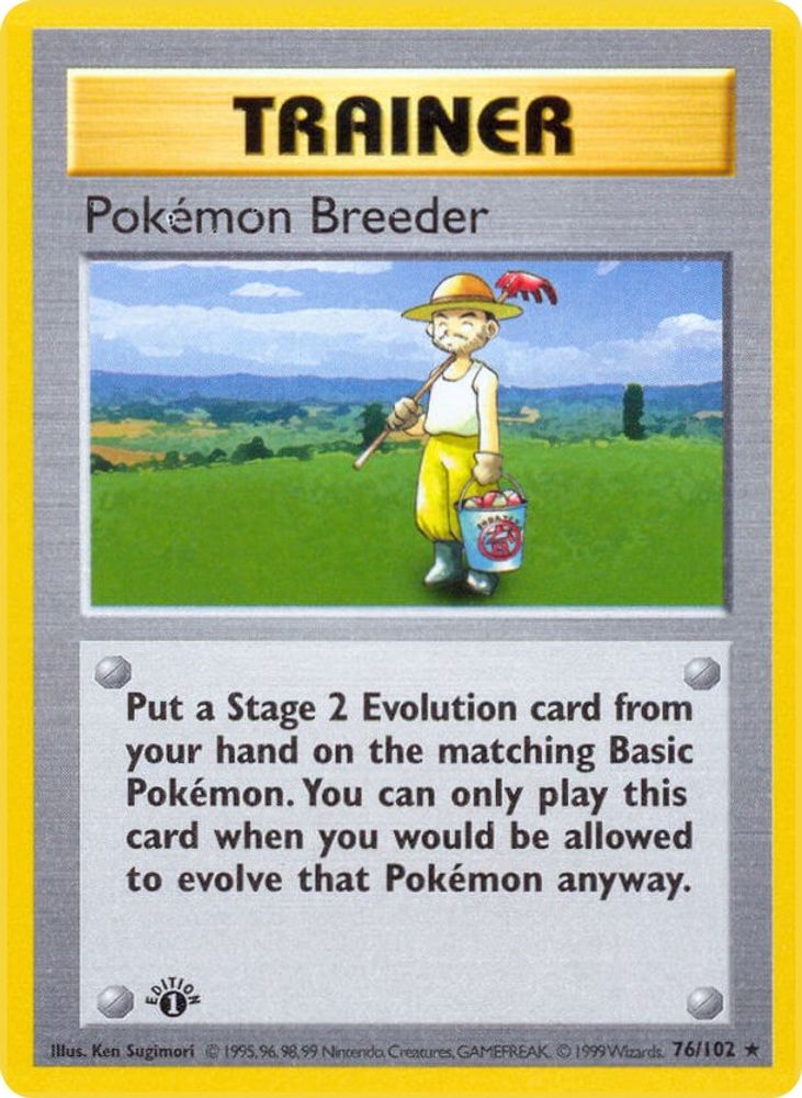 Pokemon Breeder 076/102 [Base Set Shadowless]  - Unlimited