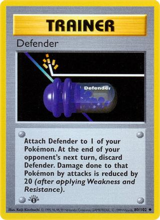 Defender 080/102 [Base Set Shadowless]  - 1st Edition