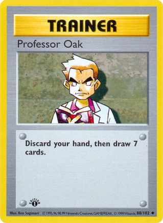 Professor Oak 088/102 [Base Set Shadowless]  - 1st Edition