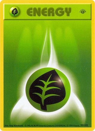 Grass Energy 099/102 [Base Set Shadowless]  - 1st Edition