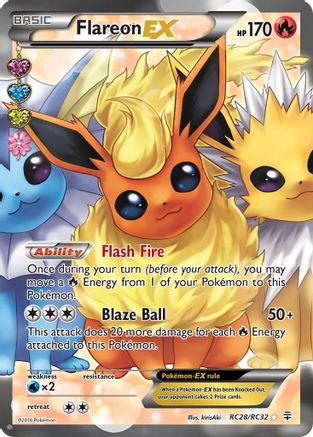 Flareon EX (Full Art) RC28/RC32 [Generations Radiant Collection]  - Holofoil