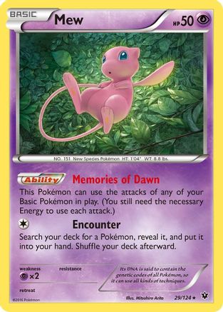 Mew 029/124 [XY  Fates Collide]  - Reverse Holofoil