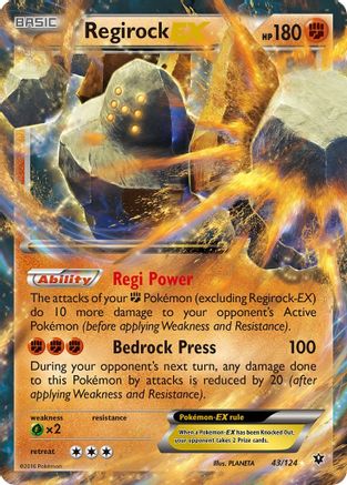 Regirock EX 043/124 [XY  Fates Collide]  - Holofoil