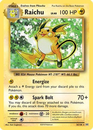 Raichu 036/108 [XY  Evolutions]  - Reverse Holofoil