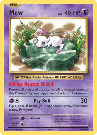 Mew 053/108 [XY  Evolutions]  - Reverse Holofoil