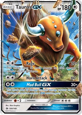 Tauros GX 100/149 [SM Base Set]  - Holofoil