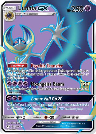 Lunala GX (Full Art) 141/149 [SM Base Set]  - Holofoil