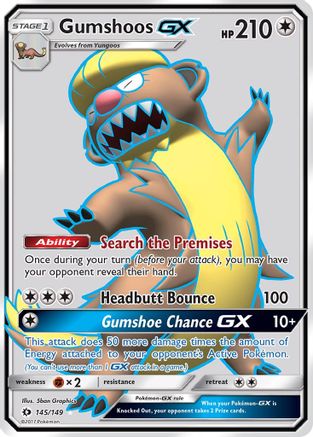 Gumshoos GX (Full Art) 145/149 [SM Base Set]  - Holofoil