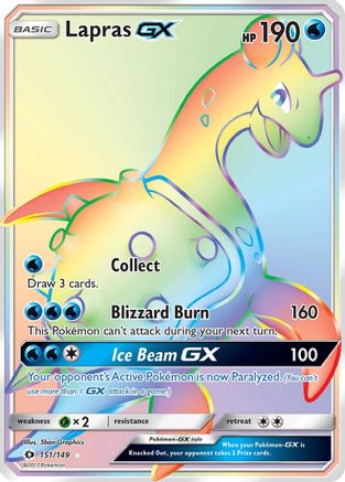 Lapras GX (Secret) 151/149 [SM Base Set]  - Holofoil