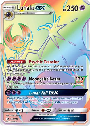 Lunala GX (Secret) 153 [SM Base Set]  - Holofoil