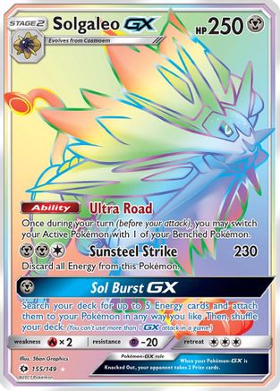 Solgaleo GX (Secret) 155/149 [SM Base Set]  - Holofoil