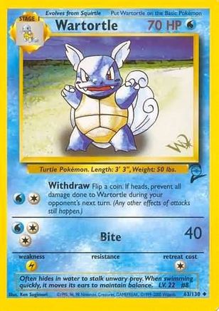Wartortle [W Stamped] 063/130 [WoTC Promo]
