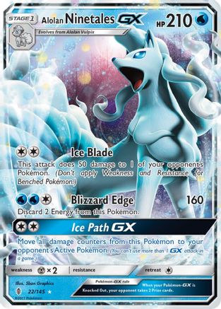 Alolan Ninetales GX 022/145 [SM  Guardians Rising]  - Holofoil