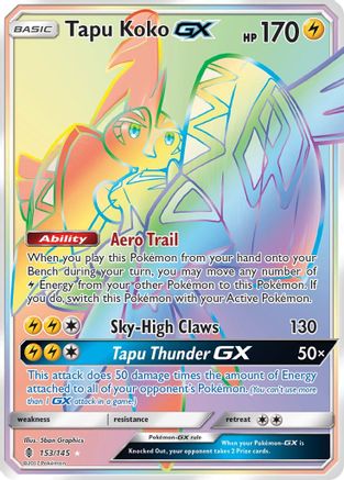 Tapu Koko GX (Secret) 153 [SM  Guardians Rising]  - Holofoil