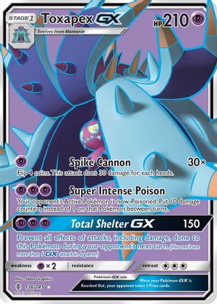 Toxapex GX (Full Art) 136/145 [SM  Guardians Rising]  - Holofoil