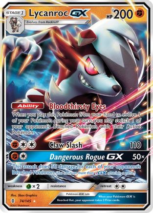 Lycanroc GX 074/145 [SM  Guardians Rising]  - Holofoil
