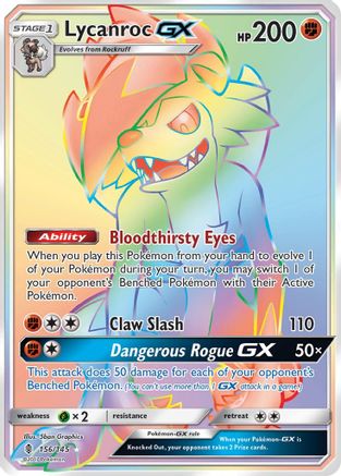 Lycanroc GX (Secret) 156 [SM  Guardians Rising]  - Holofoil