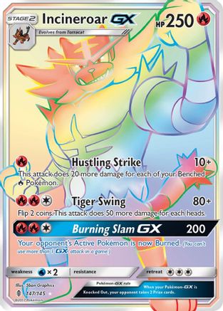 Incineroar GX (Secret) 147 [SM  Guardians Rising]  - Holofoil
