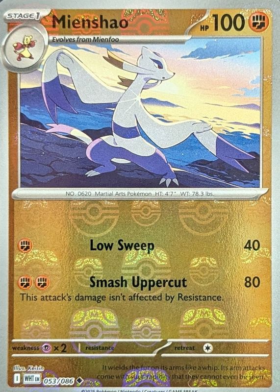 Mienshao (Master Ball Pattern) 053/086  - Holofoil
