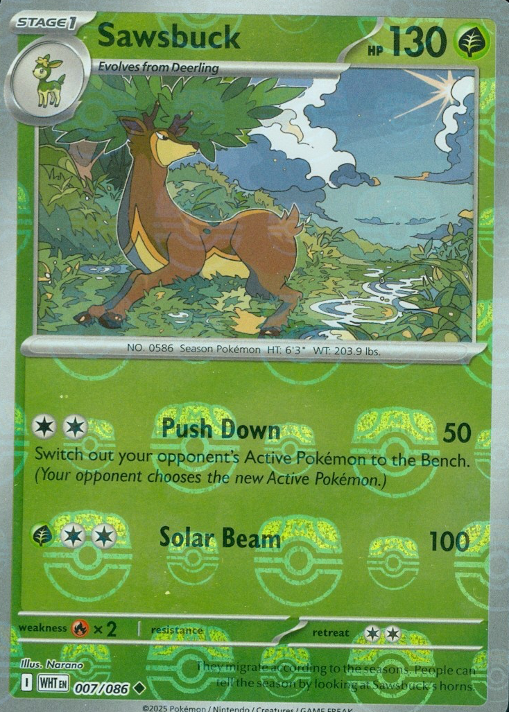 Sawsbuck (Master Ball Pattern) 007/086  - Holofoil