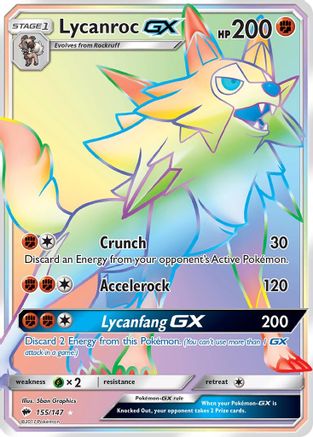 Lycanroc GX (Secret) 155 [SM  Burning Shadows]  - Holofoil