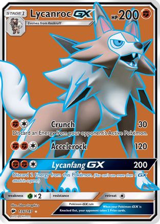 Lycanroc GX (Full Art) 136/147 [SM  Burning Shadows]  - Holofoil