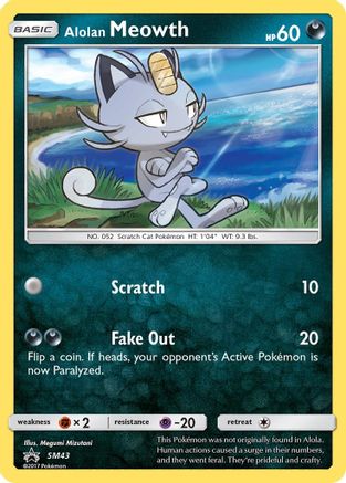 Alolan Meowth SM43 [SM Promos]  - Holofoil
