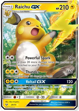 Raichu GX 029/73 [Shining Legends]  - Holofoil