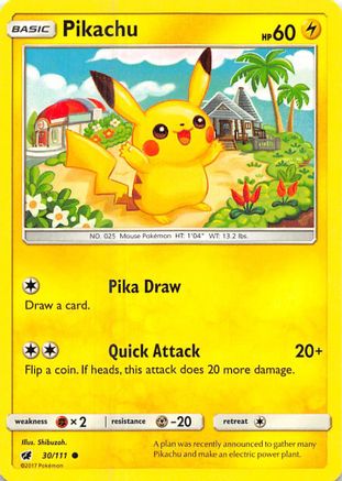 Pikachu 030/111 [SM  Crimson Invasion]