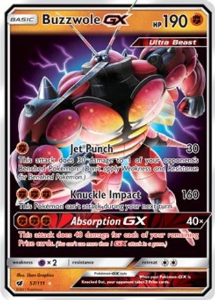 Buzzwole GX 057/111 [SM  Crimson Invasion]  - Holofoil