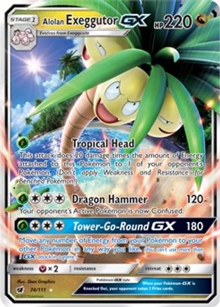 Alolan Exeggutor GX 074/111 [SM  Crimson Invasion]  - Holofoil
