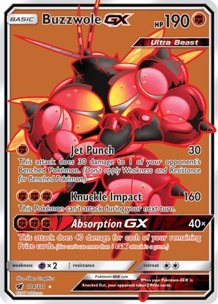 Buzzwole GX (Full Art) 104/111 [SM  Crimson Invasion]  - Holofoil