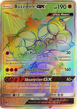 Buzzwole GX (Secret) 115/111 [SM  Crimson Invasion]  - Holofoil