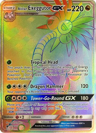 Alolan Exeggutor GX (Secret) 118/111 [SM  Crimson Invasion]  - Holofoil