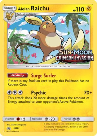 Alolan Raichu SM72 [SM Promos]  - Holofoil