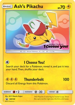 Ash's Pikachu SM108 [SM Promos]