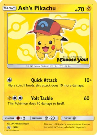Ash's Pikachu SM111 [SM Promos]